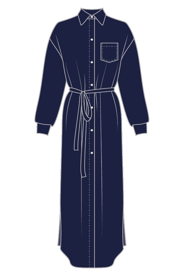 Shan Soie Maxi Shirt Dress